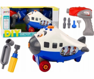 LeanToys DIY otočné křídlo kreslené letadlo modré
