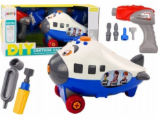 LeanToys DIY otočné křídlo kreslené letadlo modré