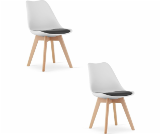 Leobert Židle MARK černá a bílá / přírodní nohy x 2