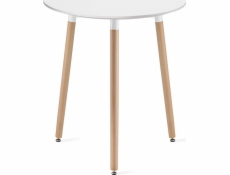 Leobert Kulatý stůl KAMI 60 cm - bílý / přírodní nohy