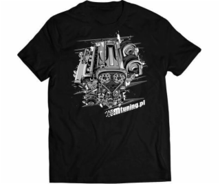 MTuning Tričko s motivem motoru RB25, černé, XL