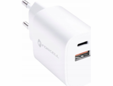 ForCell Nabíječka FORCELL F-ENERGY TFK-TC-30WPD síťová nabíječka typu C + USB A PD QC4.0 3A 30W bílá