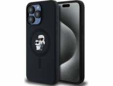 Karl Lagerfeld Karl Lagerfeld KLHMP15XSCMKCRHK silikonový kryt pro iPhone 15 Pro Max 6.7 černý/černý s kroužkem Karl & Choupette MagSafe