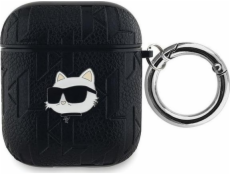 Karl Lagerfeld Karl Lagerfeld KLA2PGCHPK Kryt na AirPods 1/2 černá/černá s monogramem a hlavou Choupette