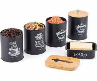 Elitehoff Sada 4 kuchyňských nádob a misky na máslo E-605...