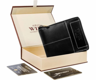 Always Wild Pánská kožená peněženka na zip s kontrastním ...