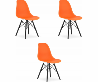 Leobert Židle OSAKA oranžové / černé nohy x 3
