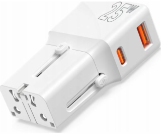 MOBILE ORIGIN Cestovní adaptér 25W, EU/US/UK/AU, bílý (TA...