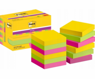 3M Post-It 622-12SS-CARN, Čtvercový, Zelená, Růžová, Žlut...