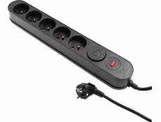 UN Prodlužovací kabel PŘEPĚŤOVÁ OCHRANA AL3 5ZÁSUVEK 3M ČERNÁ