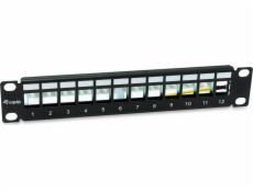 Equip Equip patchpanel 12x Cat6A 10 FTP 1HE Keystone Montage sw