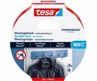 Tesa tesa Montageband Fliesen&Metall 100kg 5m x 19mm