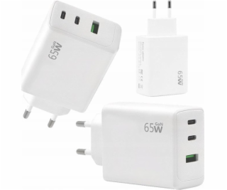 Usams Nabíječka ECOBOX PD 2xUSB-C 1xUSB 65W BÍLÉ RYCHLÉ N...