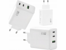 Usams Nabíječka ECOBOX PD 2xUSB-C 1xUSB 65W BÍLÉ RYCHLÉ NABÍJENÍ