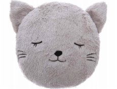 Douceur d`Interieur Dekorační polštář do dětské postýlky, motiv kočky, 27 x 27 cm, šedý