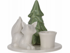 Home Styling Collection Kolekce bytového stylingu Keramický svícen s vánočním stromečkem, 8 cm