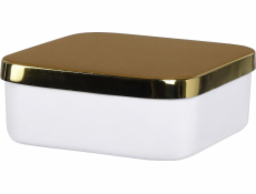 Home Styling Collection Úložná nádoba na bytové doplňky, kovový organizér, čtvercový, 13 cm, bílý