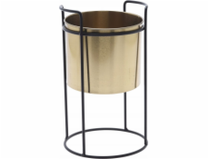 Home Styling Collection Kolekce bytového stylingu Zlatý květináč, kovový, na stojanu, výška 26 cm