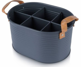 Home Styling Collection Plechová přepravka na lahve z kol...