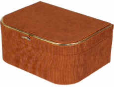 Home Styling Collection Kolekce bytového stylingu Manšestrová krabička se zlatým lemováním, 23 cm