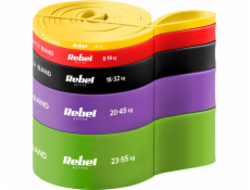 Rebel Sada posilovacích gum TPE - Power Band PTs-1, 4-55 kg, 5 gum TPE, REBEL ACTIVE
