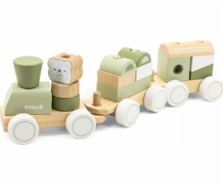 Viga Toys Zelený vláček s autíčky Lumarko Blocks!