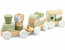 Viga Toys Zelený vláček s autíčky Lumarko Blocks!