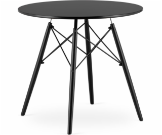 Leobert Kulatý stůl 80cm dřevěný moderní - černý / černé ...