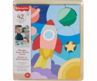 Fisher Price Dřevěné puzzle Vesmír 42 dílků