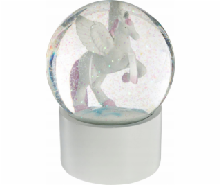 Atmosphera Třpytivá sněhová koule, bílý jednorožec, O 10 cm