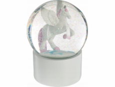 Atmosphera Třpytivá sněhová koule, bílý jednorožec, O 10 cm