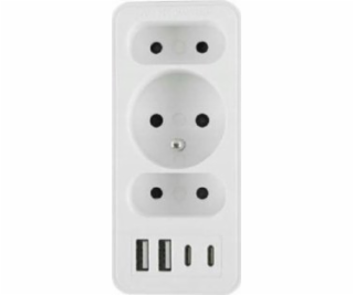 Plastrol TROJITÝ ROZDĚLOVAČ + 2x USB A 2x USB C
