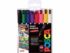Posca Uni-Ball PC-1MR, Metalická, Vícebarevná, Vícebarevná, 8 barev, Jemná/Ultra jemná, 0,7 mm, 8 ks