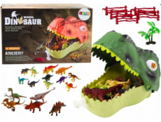 LeanToys Sada figurek dinosaurů velký zelený dinosaurus, 45 ks