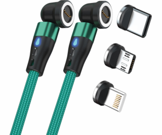 Realpower Magnetický kabel RealPower USB kabel, 1 m 2x ma...