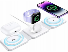 Vega BEZDRÁTOVÁ NABÍJEČKA MAGSAFE MULTIFUNKČNÍ 3v1 PRO TELEFON, SLUCHÁTKA A HODINKY