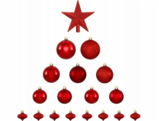 Fééric Lights and Christmas Sada vánočních ozdob 18 kusů, červená