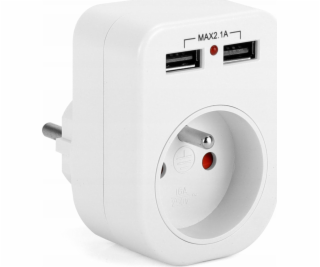 Montis Rozbočovač s uzemněním 1p+Z 2xUSB 2.1A Montis MT09...
