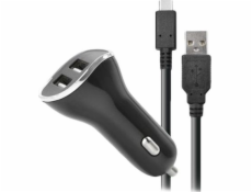 SteelPlay Autonabíječka STEELPLAY se 2 USB porty 2,6 A + 2m nabíjecí kabel s vypínačem