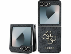 Guess Guess GUHCZF64GMGGR Z Flip6 F741 černé/černé kožené 4G kovové logo