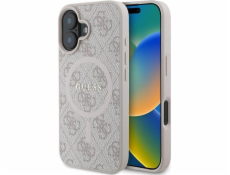 Guess Guess GUHMP16MG4GFRP pevný kryt pro iPhone 16 Plus 6.7 růžový/růžový 4G kroužek klasické logo MagSafe