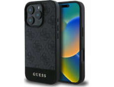Guess Pouzdro GUESS pro IPHONE 16 Pro GUHCP16LG4GLGR (PC/TPU 4G PU spodní proužek) šedé