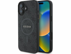 Guess Guess GUHMP16MG4GFRK pevný kryt pro iPhone 16 Plus 6.7 černý/černý 4G kroužek s klasickým logem MagSafe