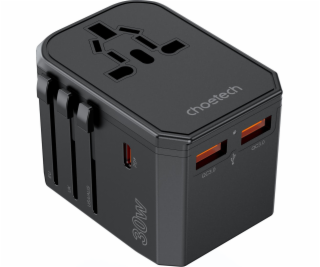 Choetech Univerzální cestovní nabíječka USB-C 2x USB-A PD...