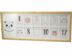 Home Styling Collection Kolekce bytového stylingu Rám Závěsný rám na 12 fotografií do dětského pokoje, 25 x 60 x 1,8 cm