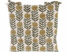 Home Styling Collection Kolekce bytového stylingu Vázaný polštář na židli, květinový vzor, 100% bavlna, 40 x 40 cm