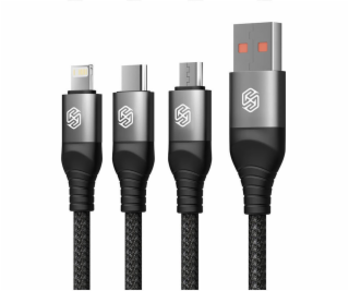 Nillkin Kabel USB NILLKIN SWIFT PRO 3v1 4,4A 1,5M, ČERNÝ