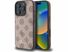 Guess Guess GUHMP16XPGPYSW pevný kryt pro iPhone 16 Pro Max 6.9 hnědý/hnědý s motivem pivoňky a skládacího písma MagSafe