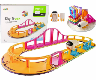 LeanToys Magnetické stavební kostky Sky Track 29 dílků
