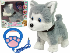 LeanToys Plyšový pes Husky Interaktivní vzdělávací vodítko Písničky Procházky
